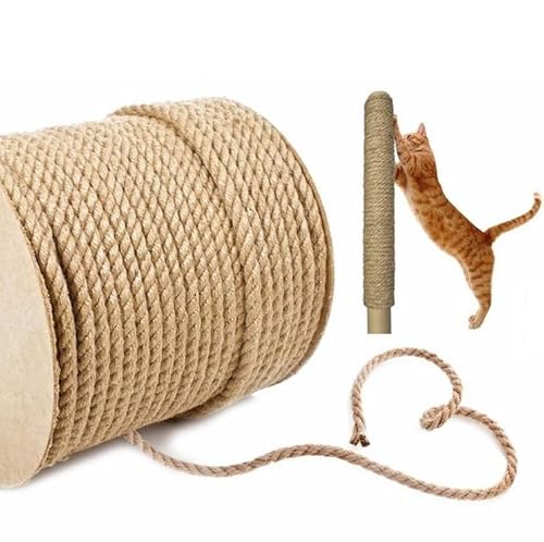 BirnePower Sisalseil Kratzbaumseil Kratzseil Kratzbäume Natur Tau Sisal Seil Kratzbaum Kratzsaule Katzenbaum Schnur 12mm 10m
