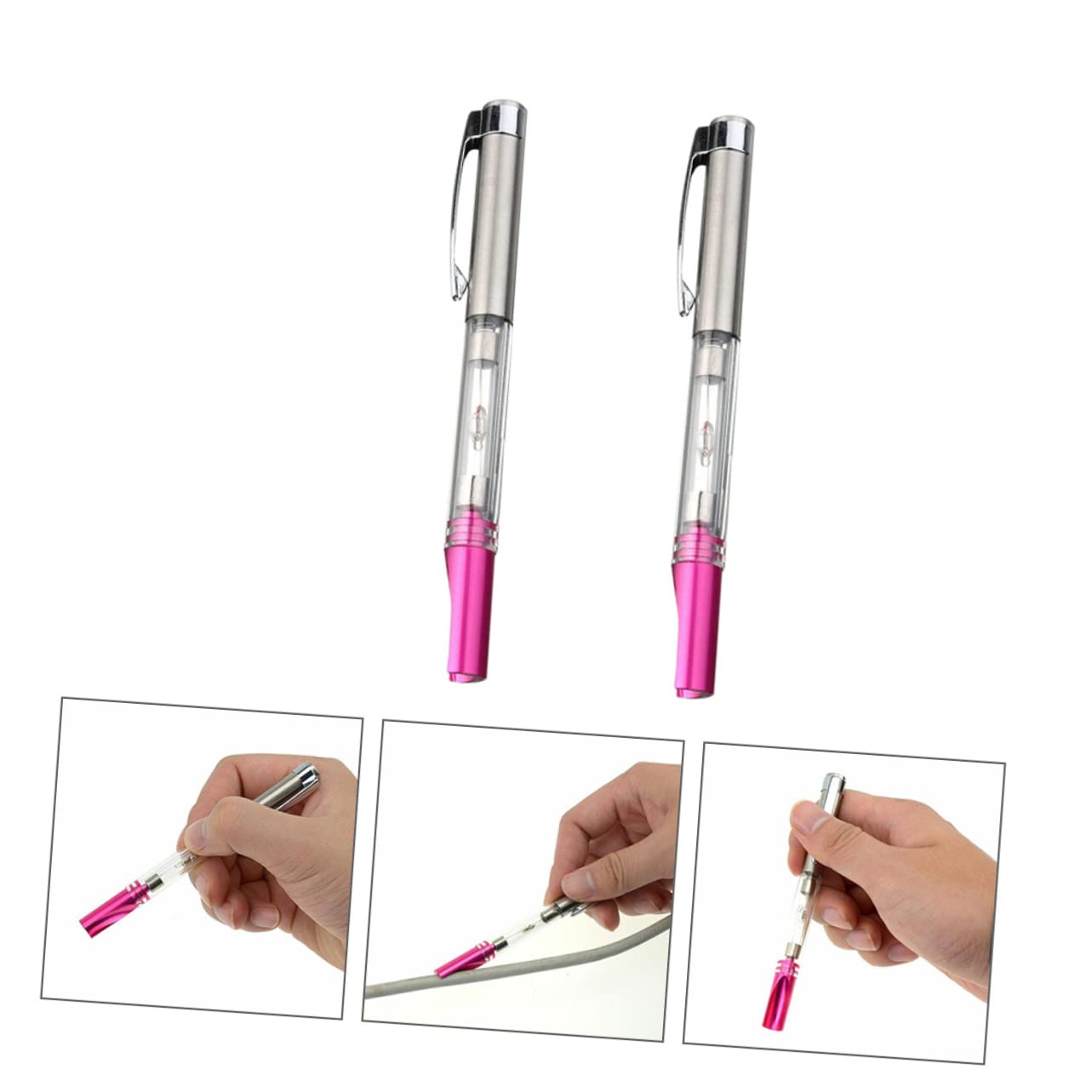 VALICLUD 2pcs Auto Ignition Test Pen for Cars Portable Spark Indicator with Grooved Contact End and Blunt Nose Tip Durable Automotive Tester Tool for Spark Plug Coil and Distributor