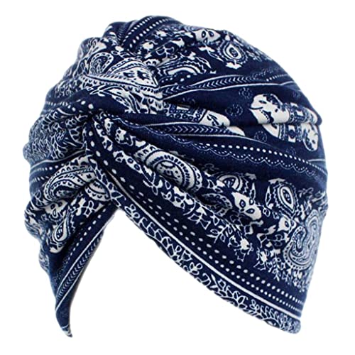 Generic 2 Peças Femininas de Algodão Quimio Turbante Capa de Cabelo Bonés Headwrap Gorro Chapéu