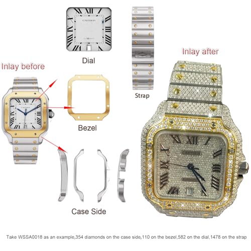 Detailed close-up of IFUNY diamond watch dial and band