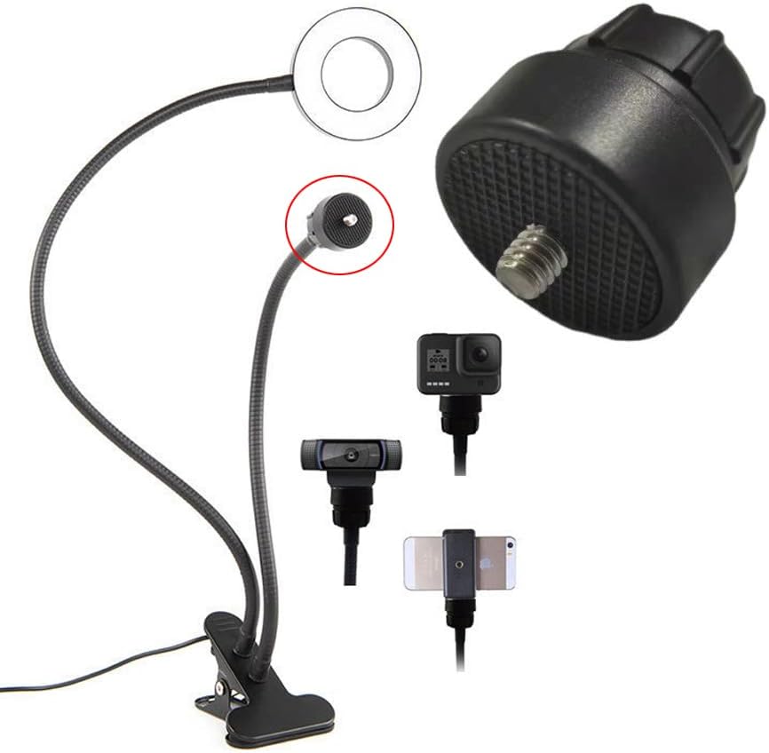 Miniatura 6 de ThtRht Paquete de 2 tornillos de 14 a 0.669 in de montaje de bola de montaje de base de soporte de interfaz para trípode cámara DV monitor de coche