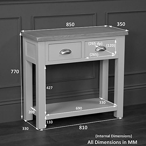 The Furniture Market Cotswold Cream Painted Console Table with Oak Top