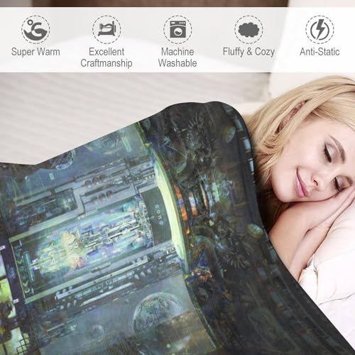 Couverture astronaute flannel 100x130cm cadeau idéal pour lit - 4
