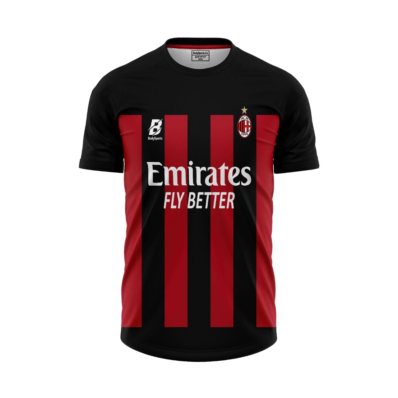BODYSPORTS.CO Unisex-Adult Polyester Blend Milan Home Football Regular Fit Jersey 2022 (44) Black 1