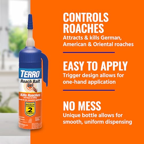 image for Terro T502 Ready-to-Use Indoor Cockroach Gel Bait Killer - Kills Germa