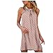 YANFANG Vestido Verde Estampado,Vestido Sin Tirantes Estampado con Cuello Colgante De Metal Casual Verano para Mujer Moda,Vestidos Mujer,Vestido Playa,2-Rosa,4XL