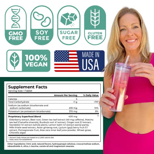 Skinnytabs Superfood Tabs Detox Cleanse Drink - Fizzy Nutrition Supplement For Women And Men - Support Healthy Weight - Improve Digestive Health And Bloating Relief - Mixed Berry Flavor [30 Tablets] #TOP5