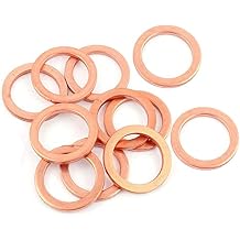 AnRui 12x18x1.5mm Copper Crush Flat Washer Assortment Kit Flat Ring Metric Sealing Washers Gasket Fitting, M12, 30Pcs