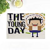 rouihot Set of 8 Placemats Boy The Young Day Colorful Dotted Lines Circles Man 12.5x17 Inch Non-Slip
