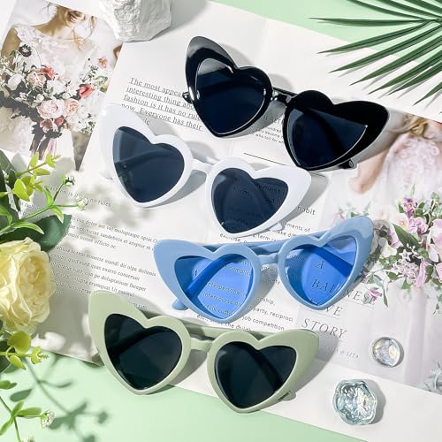 Pibupibu 10 Pack Heart Shaped Sunglasses Bachelorette Party Favors for Women Bride Tribe Glasses Bride Shower Gift4
