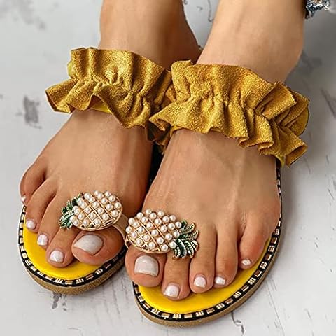 Cute Womens Pineapple Pearls Sandals Cover