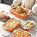 MALACASA Bakeware Set of 4, Porcelain Baking Pans Set for Oven, Casserole Dish, Ceramic Rectangular Baking Dish Lasagna Pans for Cooking Cake Kitchen, Orange(9.4