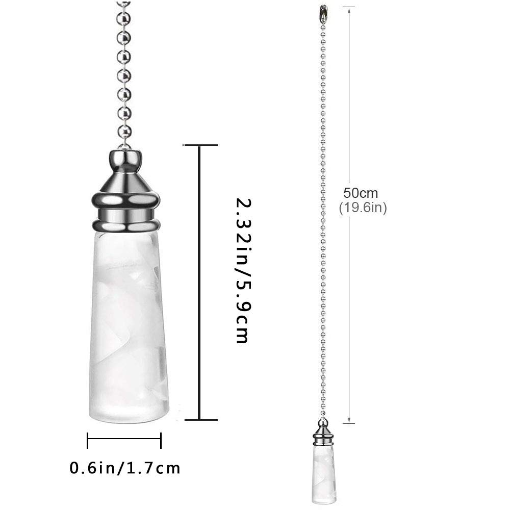 Ceiling Fan Pull Chain Ornaments - Crystal & Light Bulb -2 Ceiling Fan Pull Chain Ornaments - Crystal & Light Bulb -2