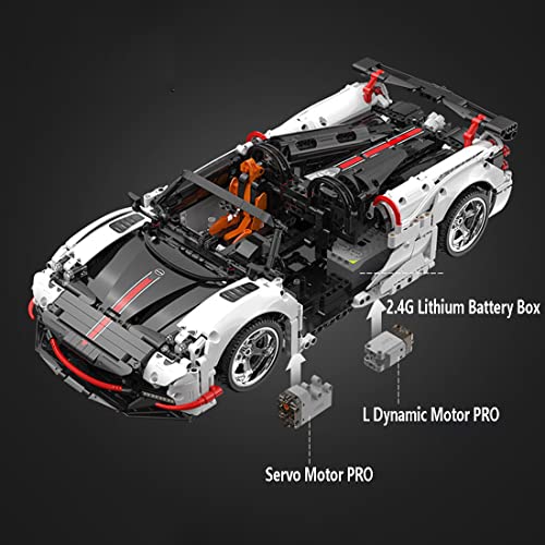 1+1 Dr.Bricks CADA C63002W Technik Ferngesteuert 1/10 Sportwagen Modellbausteine für Pagani Zonda, RC Rennauto… – Bild 3