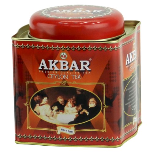 Akbar | Ceylon Supreme Tea | Ceylon Black Tea | Premium Loose Leaf | Single Origin |Non GMO | Rich & Robust | 250g / 8.75 oz. tin Caddy | 125 servings