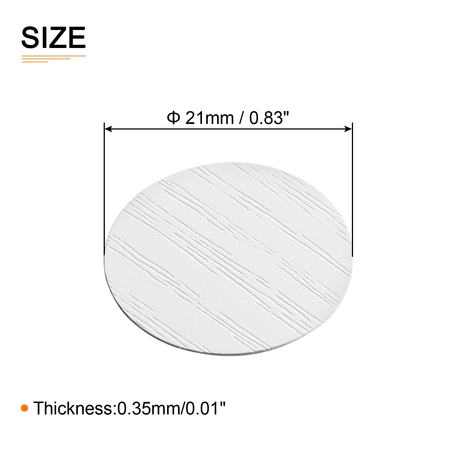 DTGN 21mm(Dia) Screw Hole Cover Stickers - 2Sheet 108pcs - Good for Furniture Wardrobe Chair - PVC Waterproof Hole Caps - Cold White - Image 2