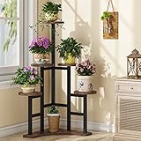 Photo Gallery tribesigns porta piante da interno, 6 livelli supporti piante, plant stands per fioriere, sgabello per pianta rotondo, 45cm supporto per vasi, mensole all aperto giardino/soggiorno - marrone rustico