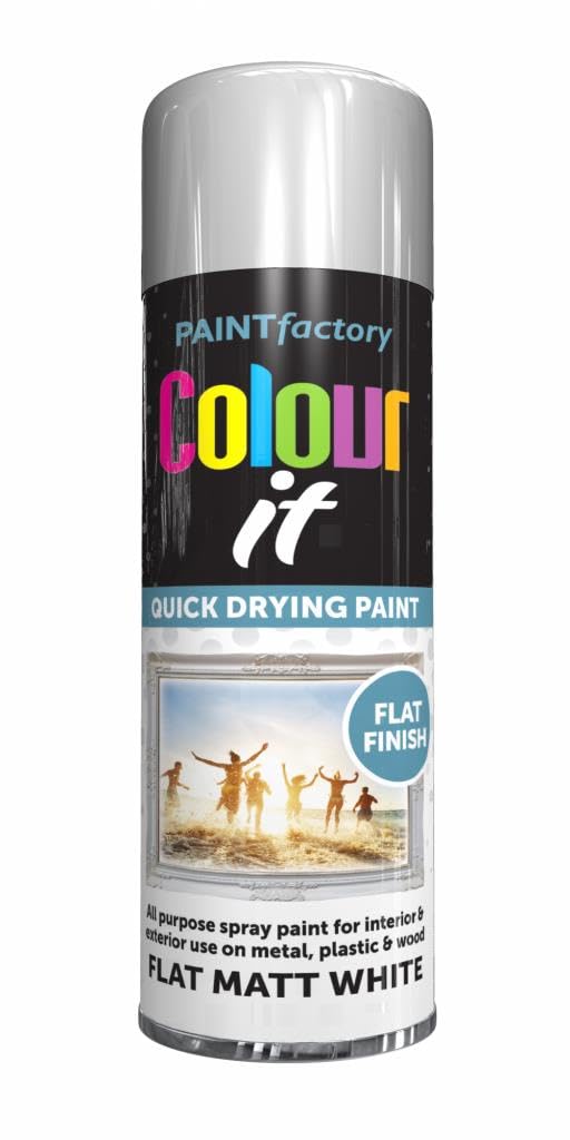 Classic Signature - 4 x All Purpose Flat Matt White Aerosol Spray Paint 250ml Quick Drying Spray,Fast Dry and Excellent Coverage for Wood, Metal, Plastic and more