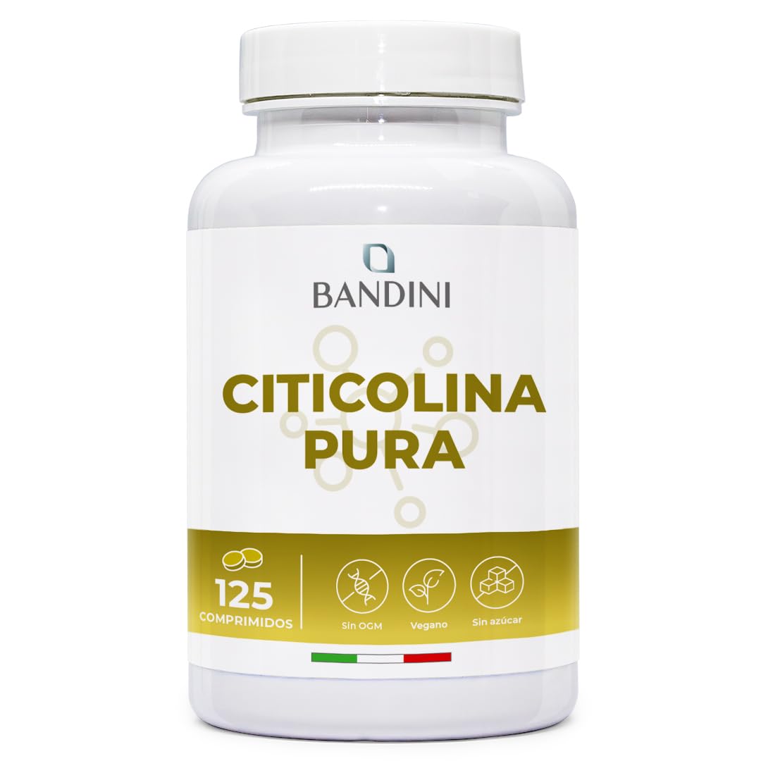 Bandini® Citicolina CDP 500 MG - 125 comprimidos - Suplemento de CPD Colina - Apoyo natural de alta dosis para el funcionamiento normal de las células y dieta equilibrada - Sin aditivos, 100% Vegano