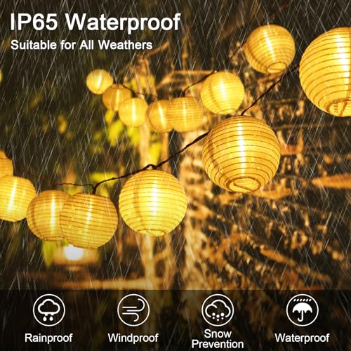 WoskjXas Solar String Lanterns, 13.6M/44.6FT 30LEDs Timable Solar Lanterns Fairy Lights - Image 2