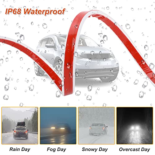 70 Inches Car Led Hood Lights With 2 Pcs 11.8 Inches Led Headlight Strip Lights, Led Lights For Car Exterior 12V Universal Daytime Running Lights For Cars, Suvs, Trucks (White) #TOP3