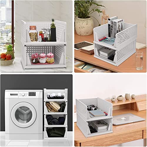 Image of TAZLYN stackable organizer for wardrobe LARGE PACK2 space organisers for cupboard organiser for wardrobe organizer for clothes organiser for wardrobe plastic organiser for wardrobe organisers storage