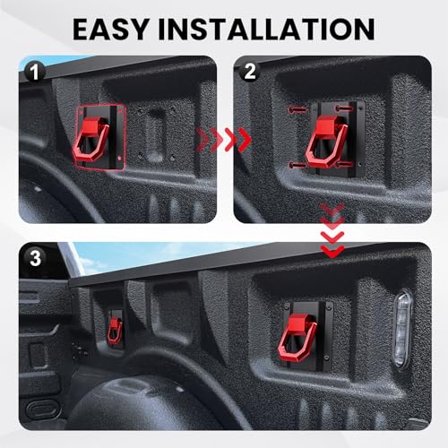 Klutchtech Tie Down Anchors Red 4-Pack