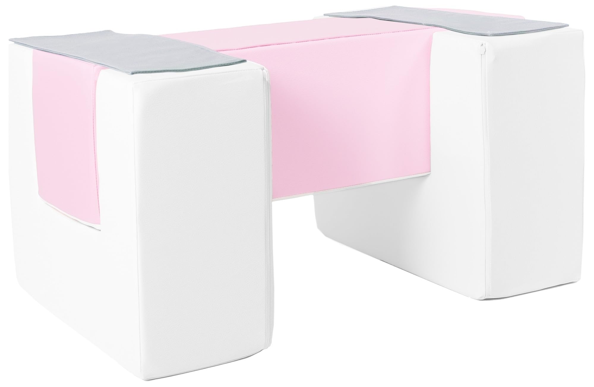 Velinda Footbridge-V, 3 blocks, soft play, indoor, outdoor, play, rehabilitation (colour: white,light pink,grey) โ image 1