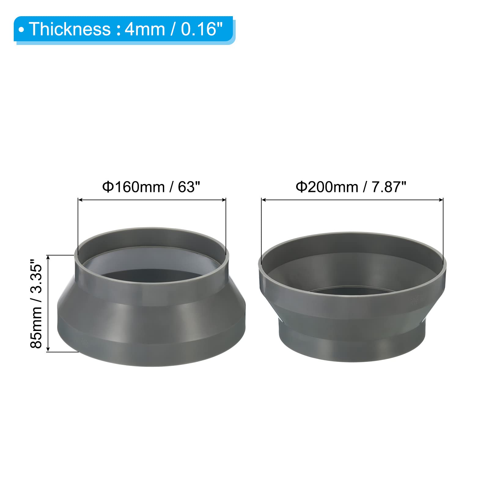 PATIKIL 8" to 6" Duct Reducer Connector - Image 2