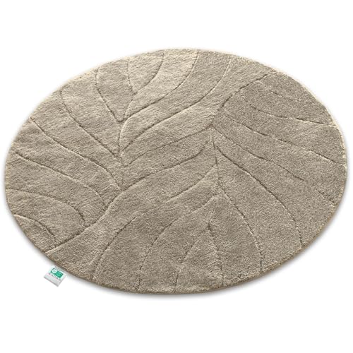 KARAT Tapis de Bain Rond, Doux et Antidérapant – Séchage Rapide, Lavable à 40°C, Certifié Oeko-TEX – Sortie de DoucheMoelleux pour Salle de Bain et...