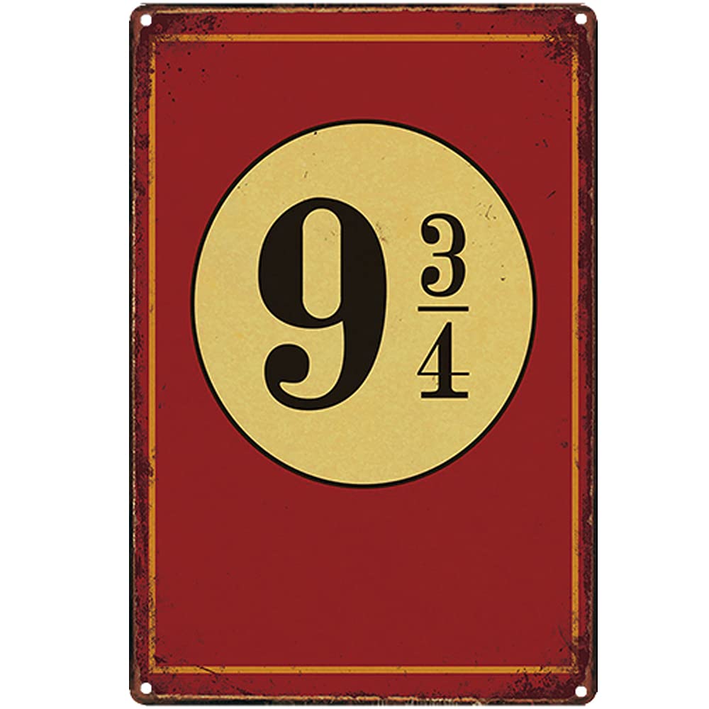 Original Vintage Design Mysterious 9¾ Sign Tin Metal Signs Wall Art | Thick Tinplate Print Poster Wall Decoration for Garage