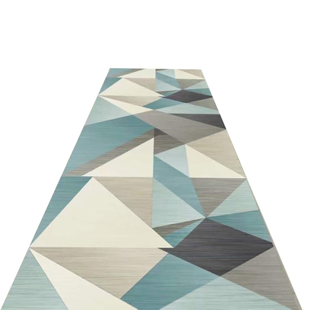 ZXL Dywan w geometrycznym stylu, można prać w pralce dywan do wewnątrz kuchni salonu wejścia, antypoślizgowy (rozmiar: 100 x 300 cm)