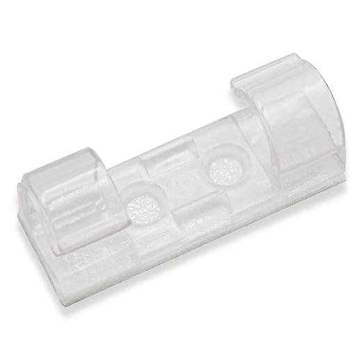 SYGA Pack of 20 Self-Adhesive Cable Clips Organizer Drop Wire Holder Cord Management System (Transparent)