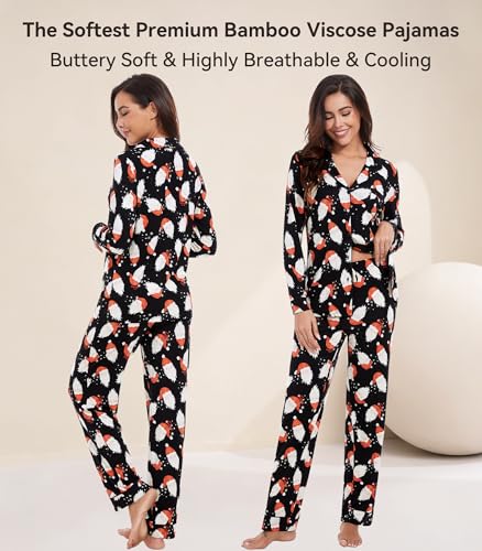 Image of WiWi Viscose from Bamboo Women's Pajamas Set Super Soft Button Down Top and Pants Sleepwear Cooling Pjs S-3X