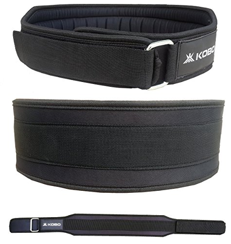 Image of Kobo 4 inch Foam Padded Weight Lifting Belt Back Gym Strap Training Support Fitness Exercise Bodybuilding