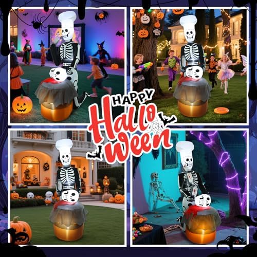 51F-hTW3wiL._AC_ Halloween Outdoor Skeleton Ghost Animated Skull Scary Inflatable Decoration with Built-in LED Lights for Party Holiday Outdoor Yard Lawn