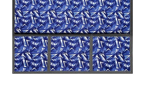 Image of The Furnishing Tree Fridge Top Cover Compatible for Samsung RR20C1723R8 /HL, 183 LTR WxL 65x111 in CM Frieze Pattern Blue
