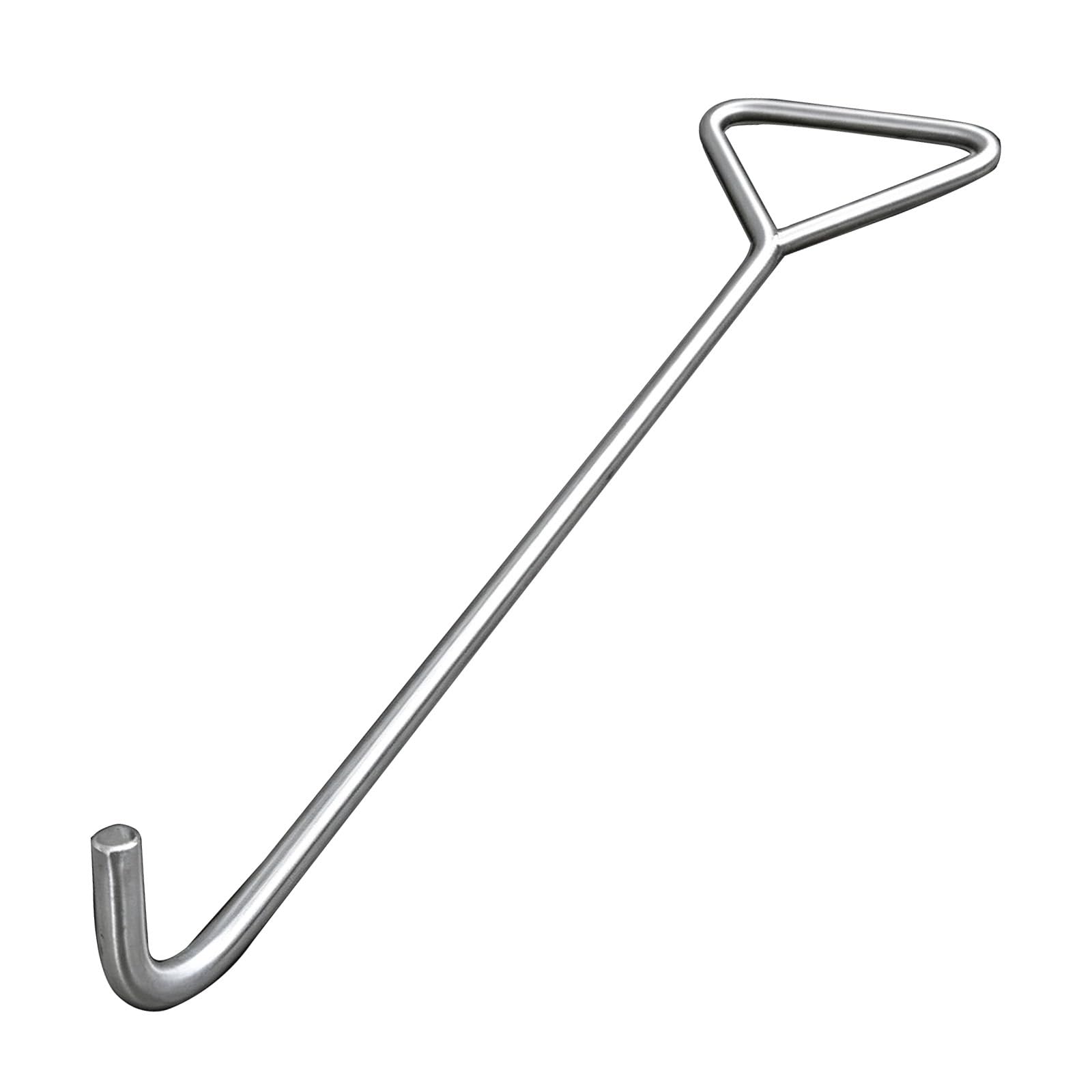 Gancho de Boca de Acero Inoxidable con Bucle Triangular | Gancho de tracción de anillo triangular, herramienta de palanca multiusos para alcantarillas(10mm/0.4in Pointed,1.5m/59in)