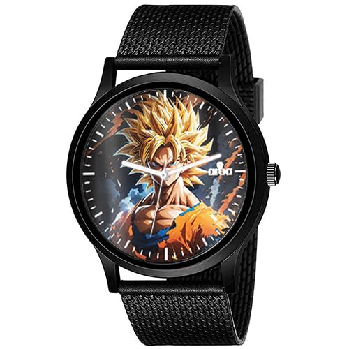 AROA Watch New Watch for Super Sayajin Son Goku Model : 1173 Black Metal Type Analog Black Strap Watch Black Dial for Men Stylish Watch for Boys- (B0CM8X26GL) Amazon Price History, Amazon Price Tracker