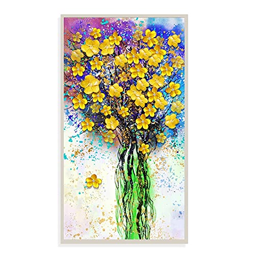 Diamant Peinture Kits Fleurs Jaunes 50x120cm - Broderie Strass Complet pour Adulte