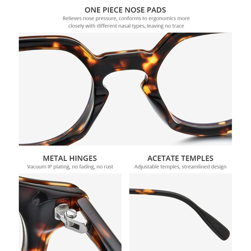 MUTYNE Montura de gafas de acetato para hombre, anteojos Retro Vintage, gafas para mujer