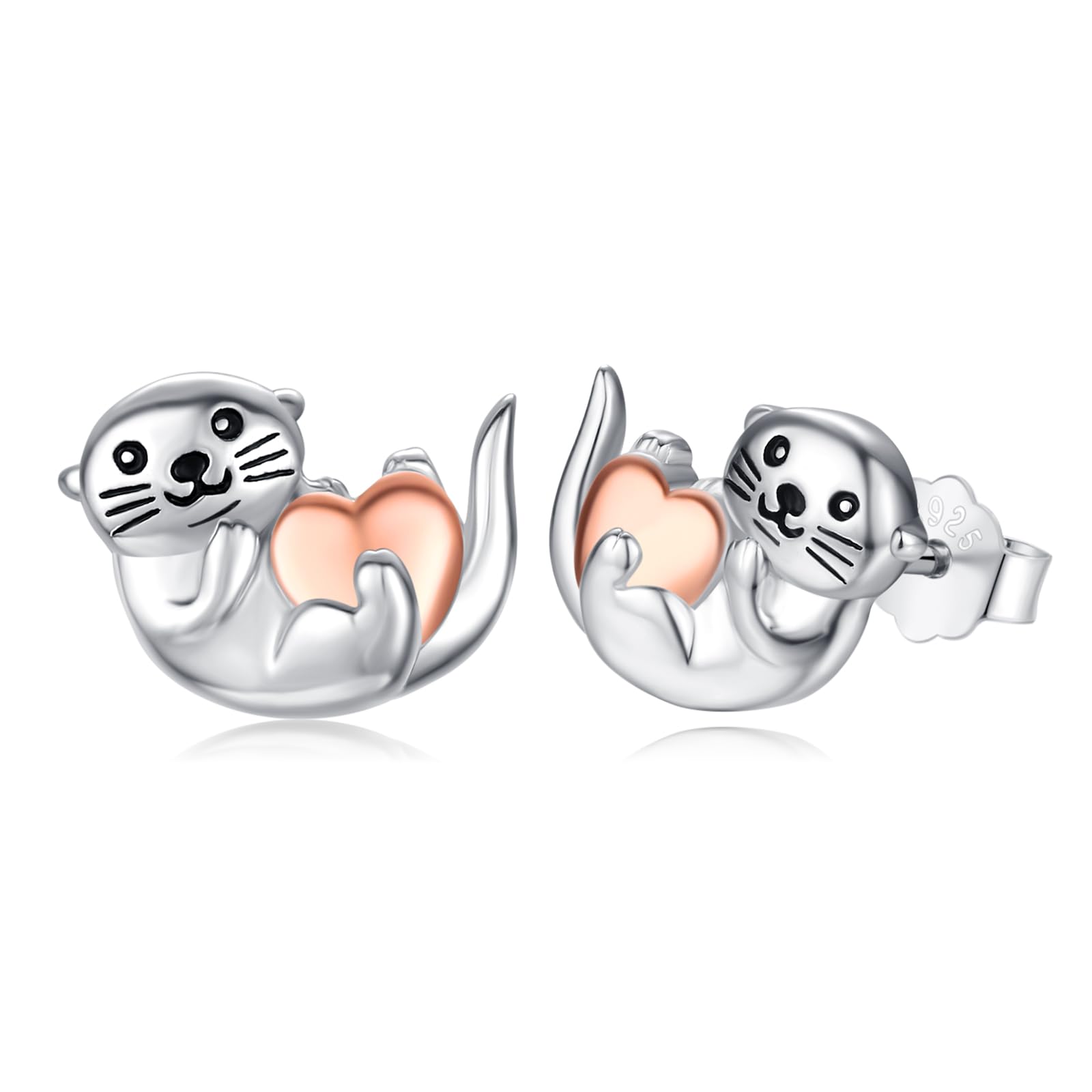 Dinosaur/Elephant/Butterfly/Raccoon/Butterfly/Snake/Guinea Pig/Duck/Otter Stud Earrings 925 Sterling Silver Dinosaur Earrings Dino Jewelry Gifts for Girls Women…