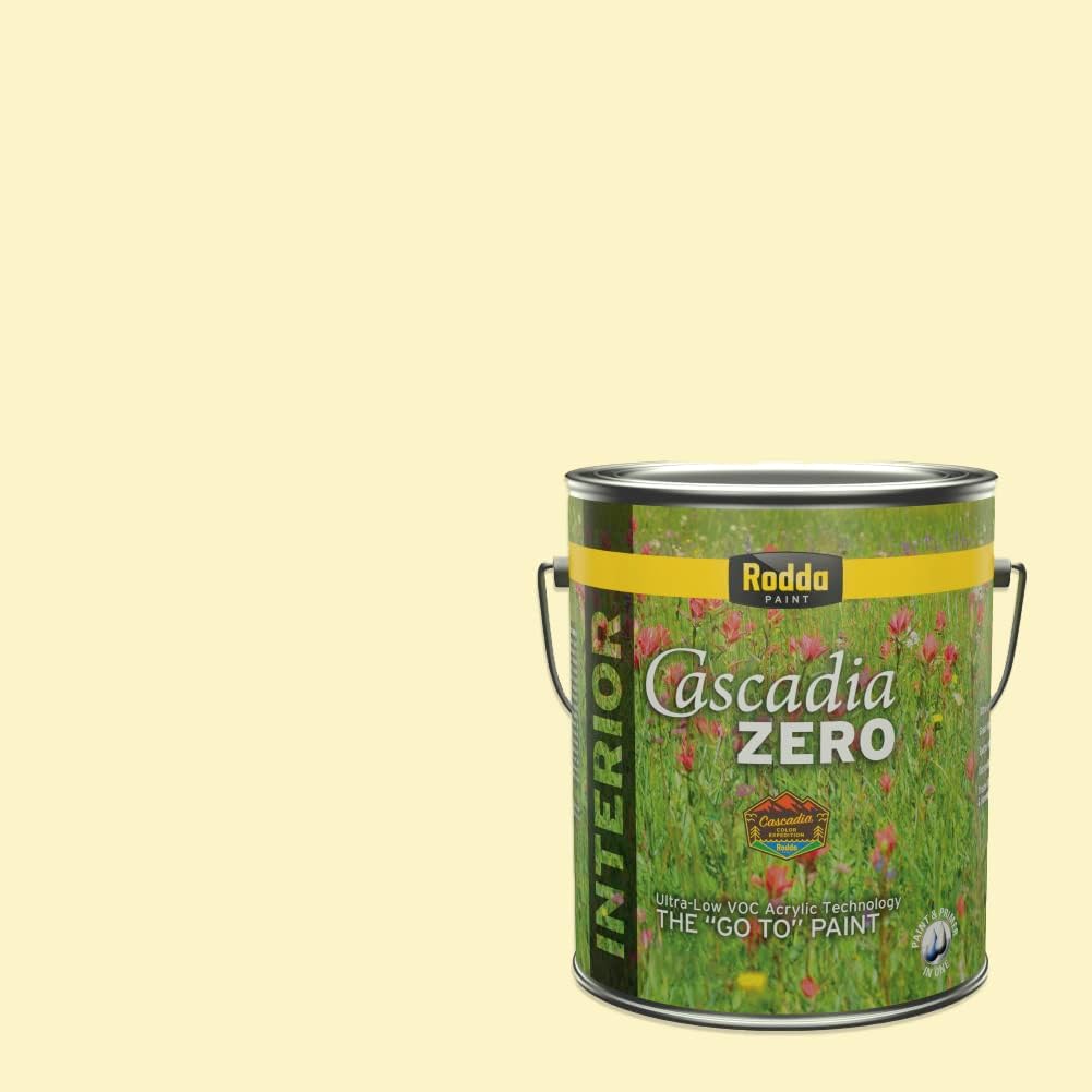 Rodda Paint CASCADIA ZERO Interior Flat Paint & Primer in One, 1-Gallon, Yellow Blitz
