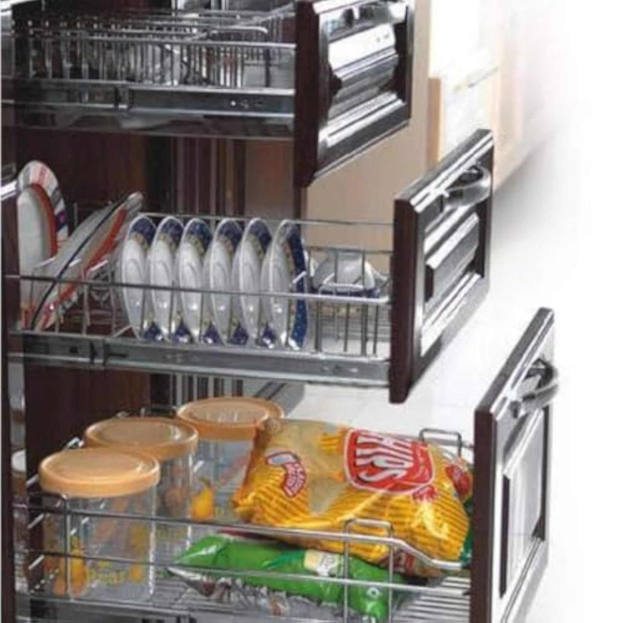 202 Stainless Steel Modular Kitchen Rectangular Set