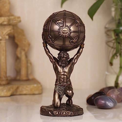 Estatua Atlas El Titán que Sostiene el Cielo 5.5" miniatura 7