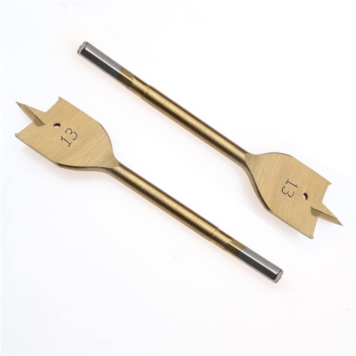 SagaSave 13MM Woodworking Spade Drill Bit, High Speed Carbon Steel Paddle Flat Bit, for Wood Plastic Foam Tiles Gypsum Board Softer Materials Cuts -1PCS Titanium Gold