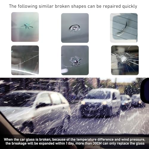 Image of Ohleats Windshield Repair Kit, Windshield Glass Crack Gone Repair Nano Fluid Resin Filler, Quick Repair Kit for Fixing Windscreen Chips Bulls-Eye Star-Shaped Crack, Car Accessories