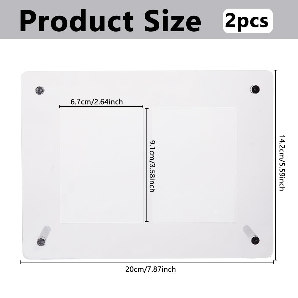DICOSMETIC 2 Slots Trading Cards Display Frame Sport Card Display Frames PVC Plastic Game Card Case 7.87x2.48x5.59 Inch Clear Baseball Cards Organizer Holder for Home Office Desktop - Image 2