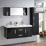 Bagno Italia Mobile bagno Taiti nero o bianco doppio lavabo cm 120 sospeso miscelatori e colonna inclusi I