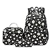 ETAISHOW Daisy-Print Backpack Set for Girls Kids Bookbag for Elementary School 3Pcs School Bag with Lunch Bag